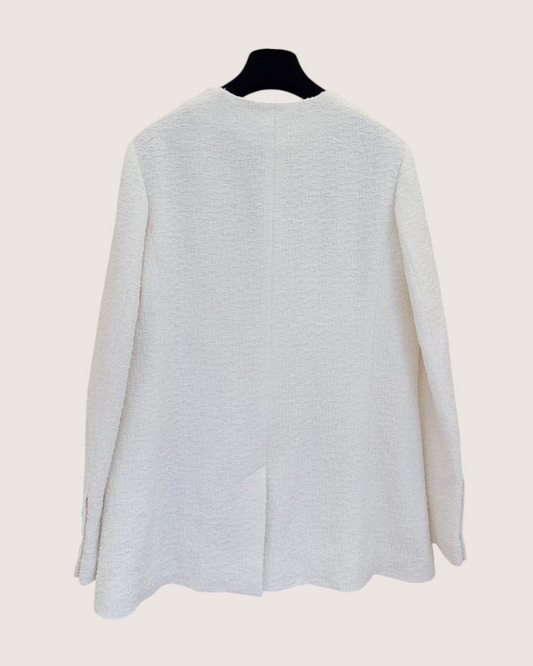 Chanel 23S Four-Pocket Tweed Jacket White FR 40