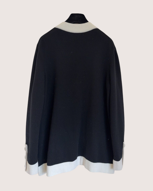 Chanel 24C Cashmere Two-Tone Cardigan Black, Beige/Ecru FR 36