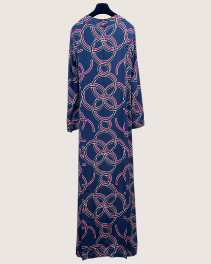 Chanel 23S Maxi Dress Navy, Multicolor FR 34