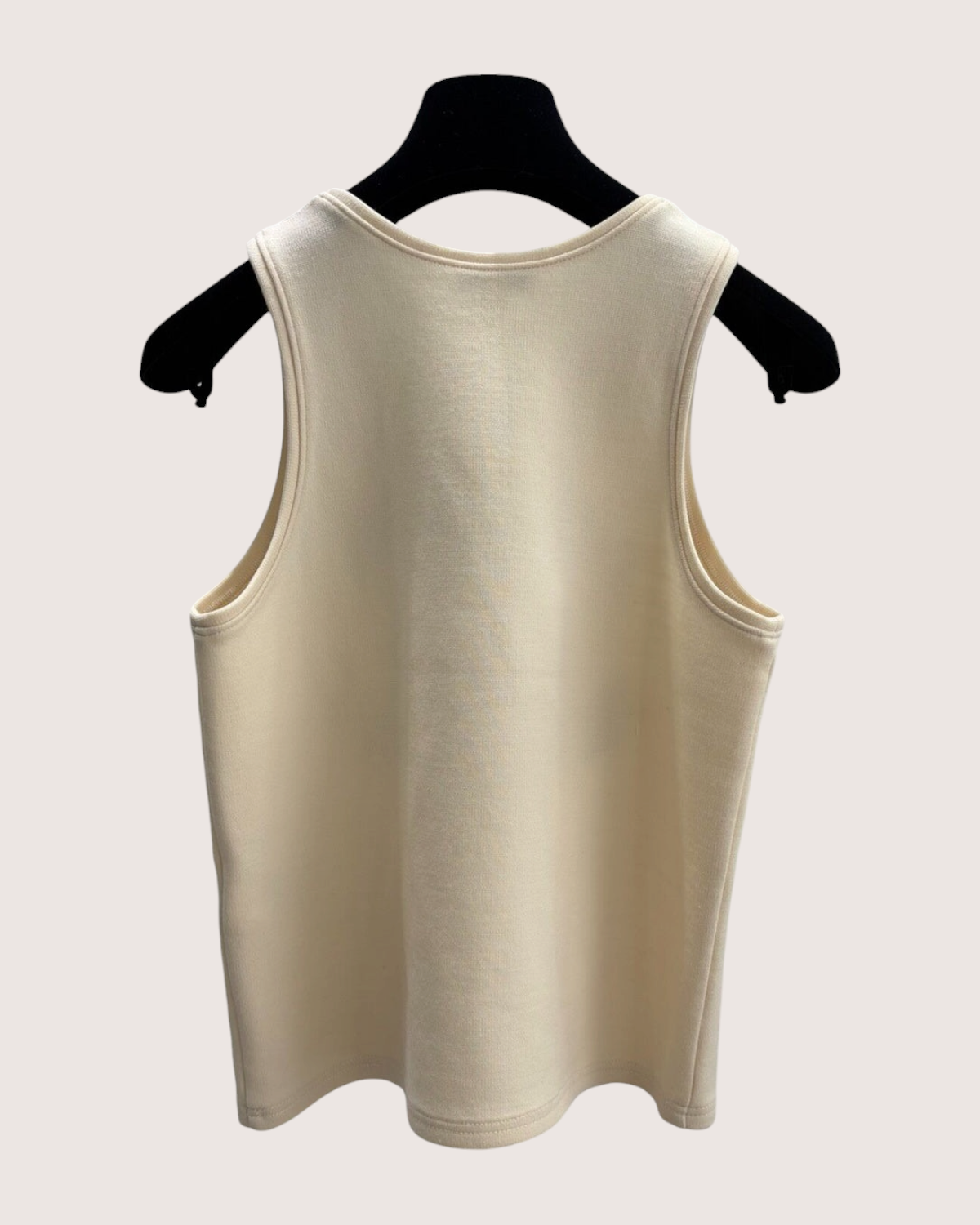 Chanel 20A Wool CC Camellia Vest Beige/Ecru, Black FR 36