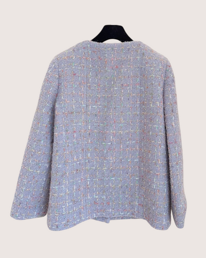 Chanel 25B Tweed Jacket Purple, Multicolor FR 36