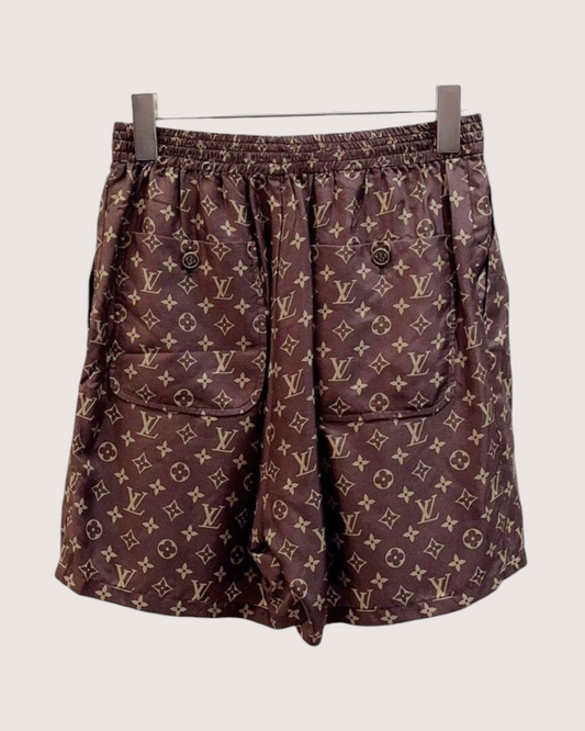 Louis Vuitton Monogram Elastic-Waist Shorts Brown, Beige/Ecru FR 40