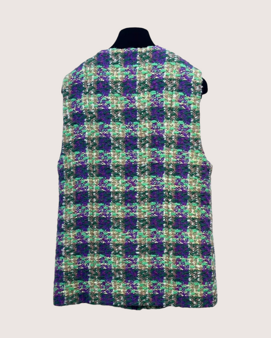 Chanel 25N Coco Neige Sequin Tweed Vest Purple, Green, Multicolor FR 34 - view 2