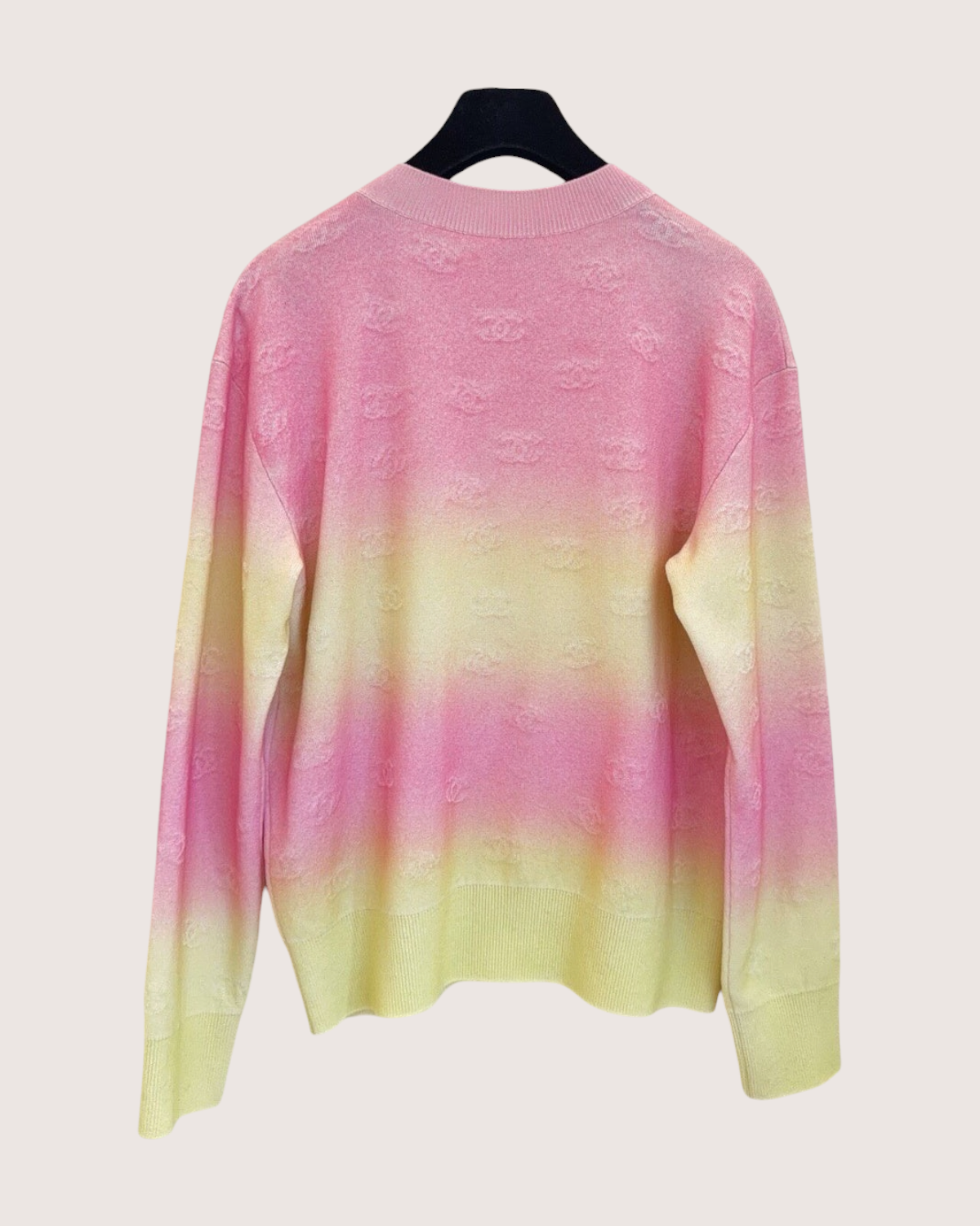 Chanel 24C Cashmere Gradient CC Sweater Pink, Yellow FR 38