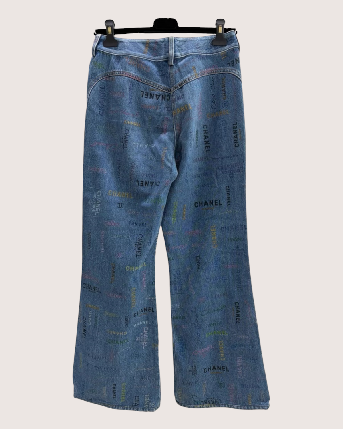 Chanel 22P Denim Wide-Leg Jeans Blue, Multicolor FR 36