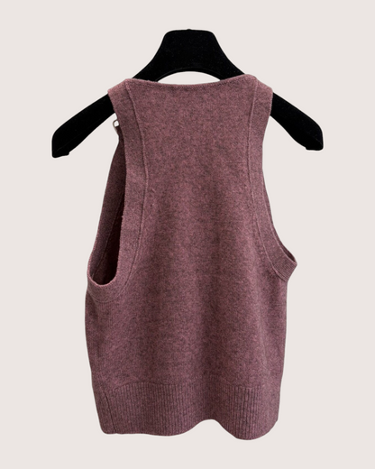 Chanel 25A Knit Vest Pink FR 36