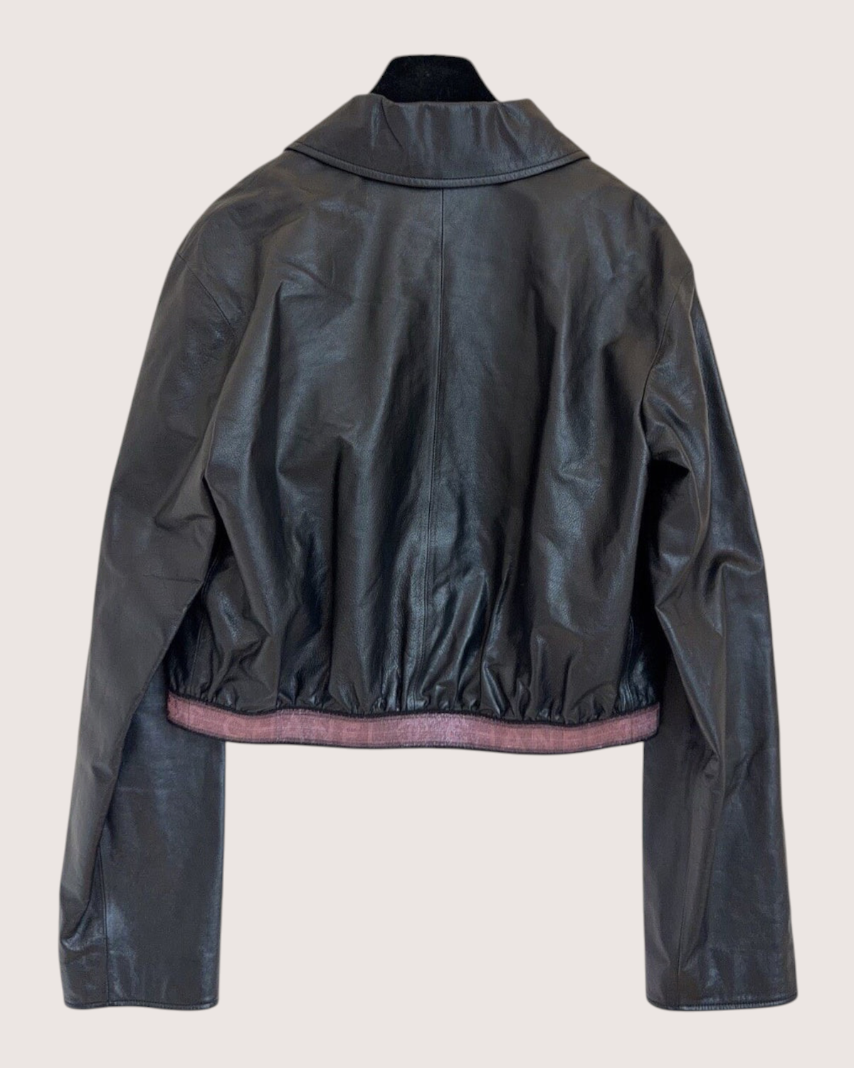 Chanel 24C Logo Cropped Jacket Black, Pink FR 38