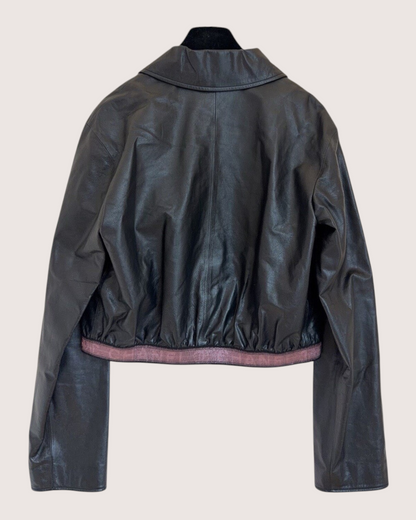 Chanel 24C Logo Cropped Jacket Black, Pink FR 38