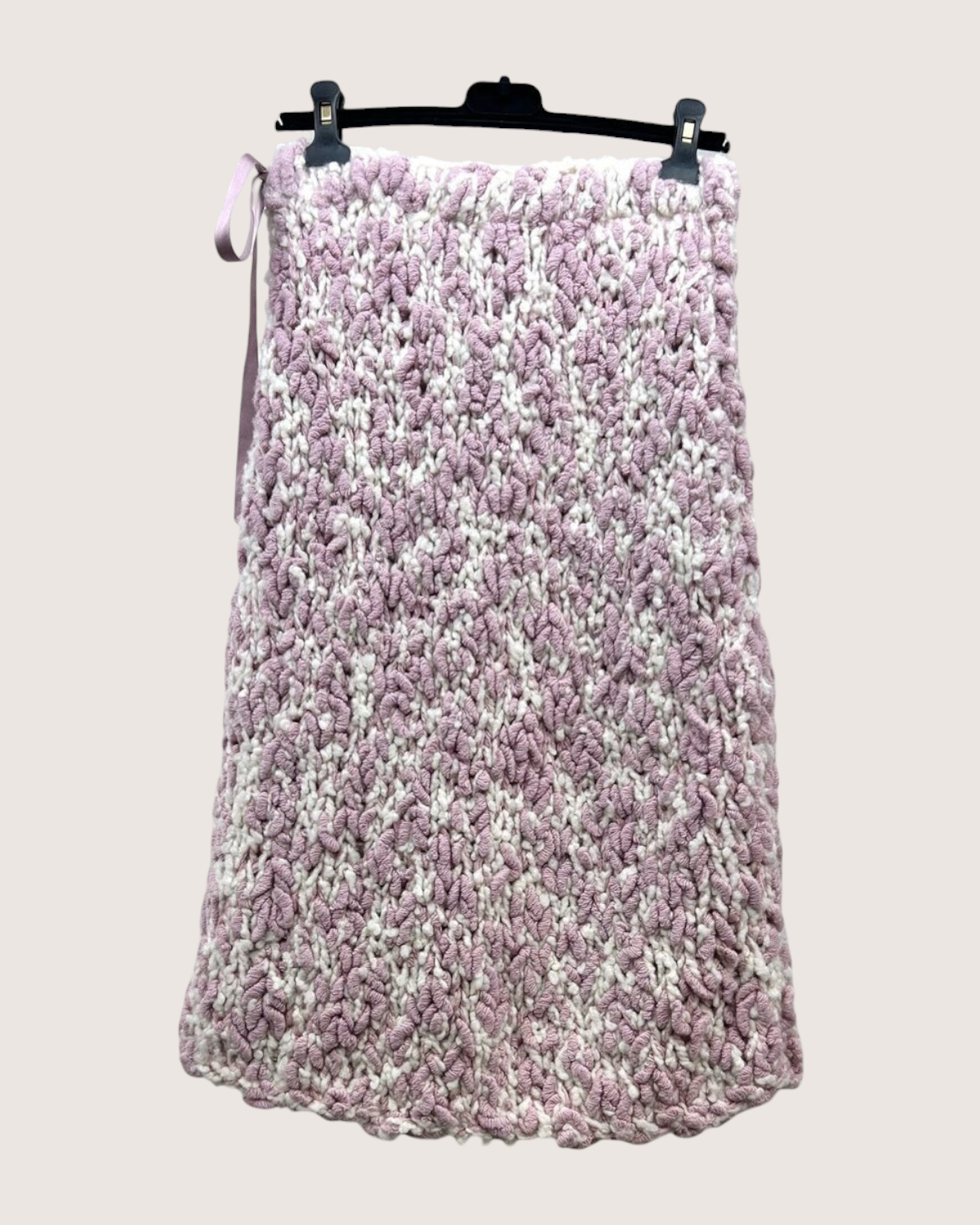 Chanel 24K Wool Bouclé Mid-Length Skirt Pink, Beige/Ecru FR 38