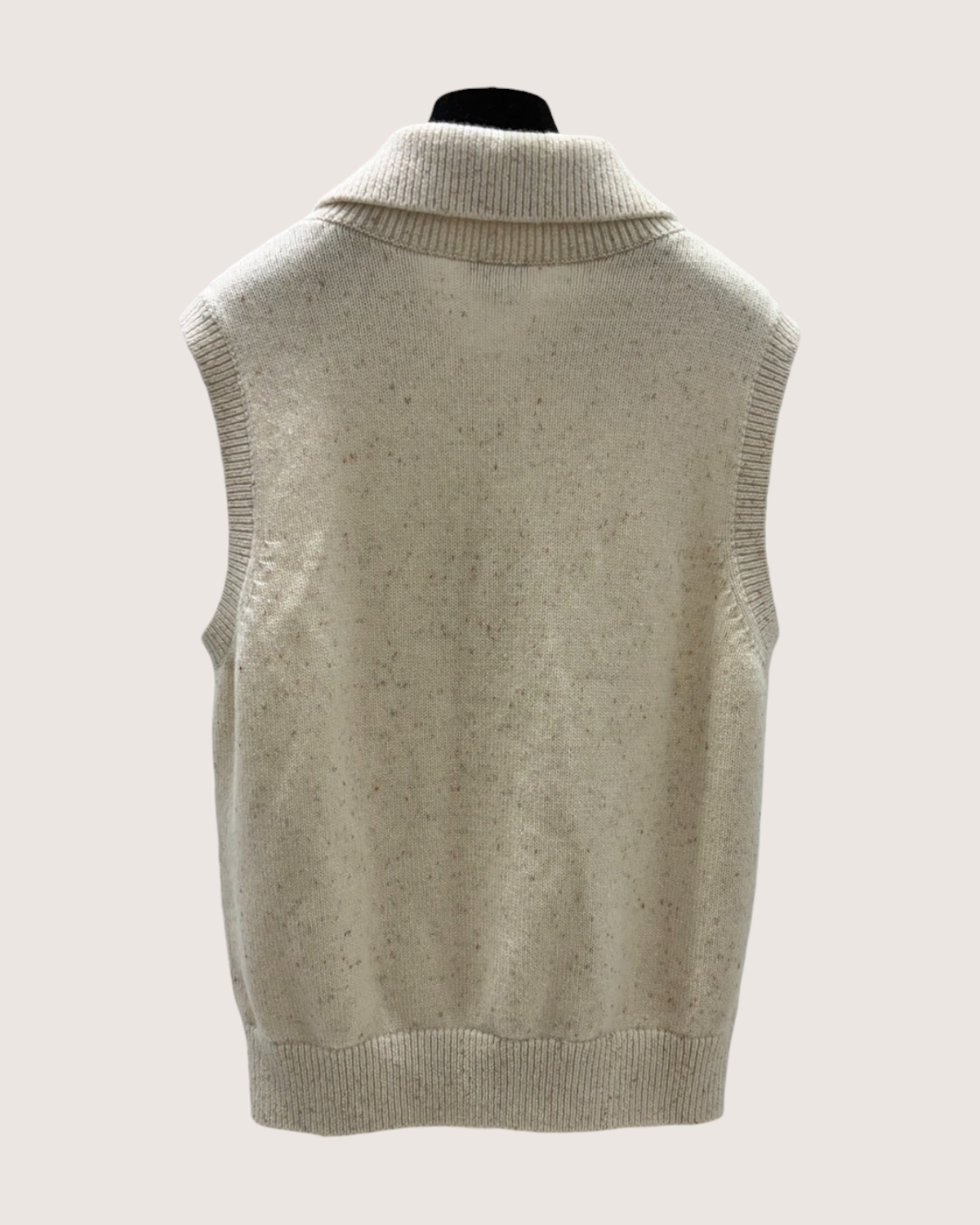 Chanel 25N Bow Cashmere Vest Beige/Ecru, Multicolor FR 38
