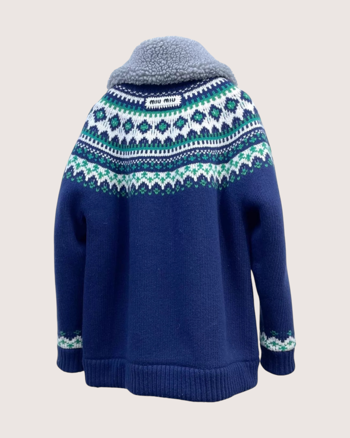 Miu Miu Wool Zip-Up Cardigan
