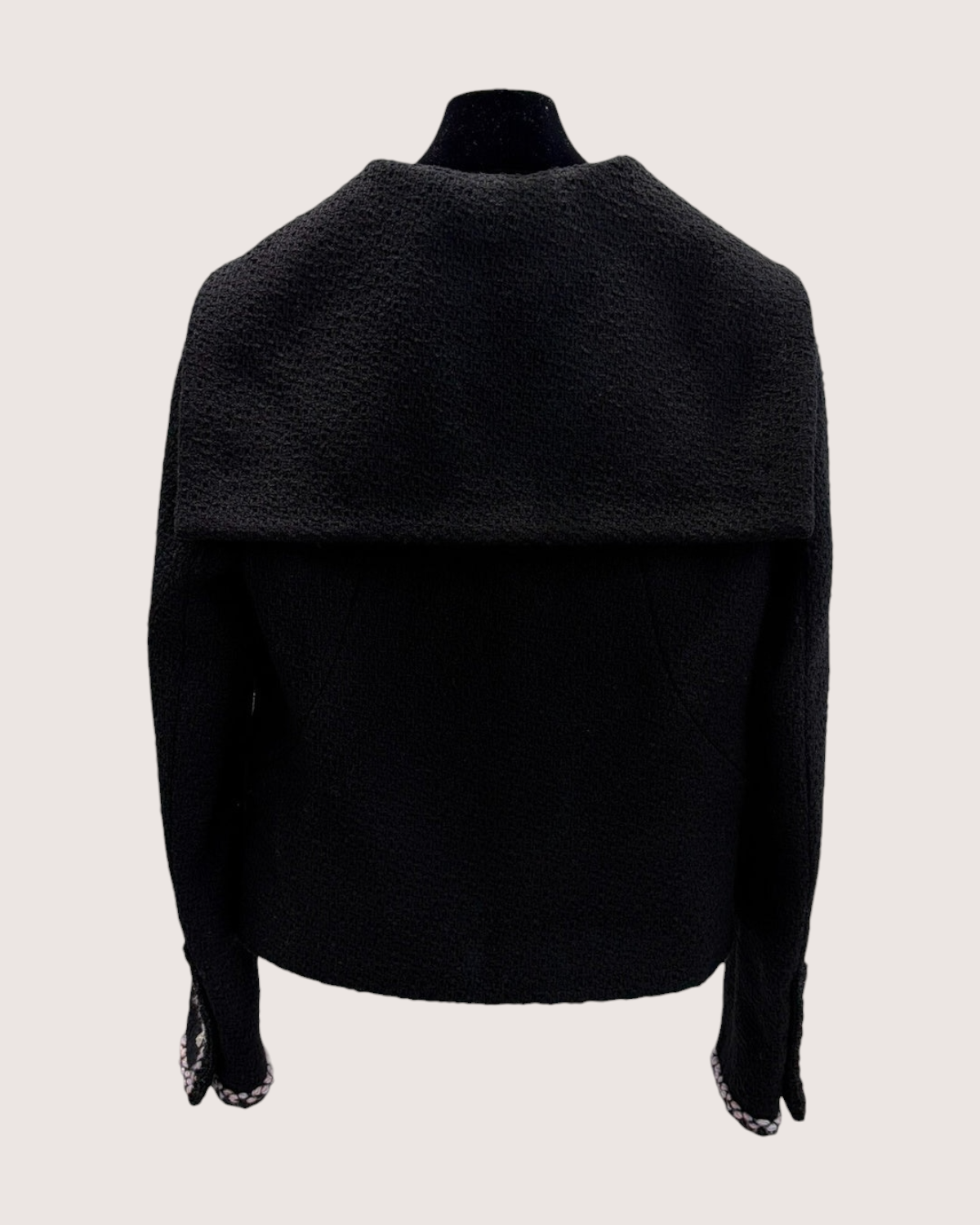 Chanel 24K Tweed Naval-Collar Jacket Black FR 36