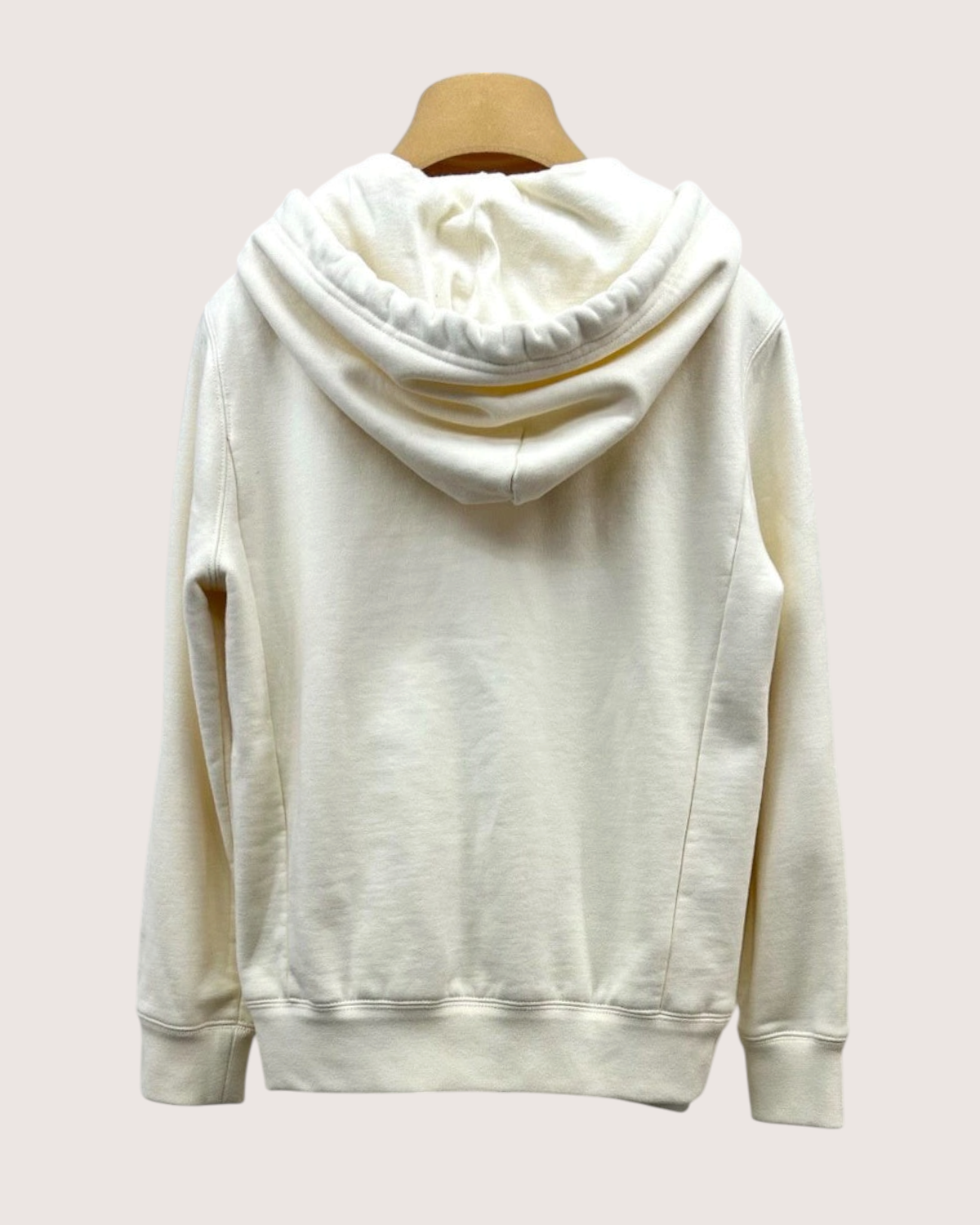 Miu Miu Embroidered Logo Zip-Up Hoodie Beige/Ecru FR 34