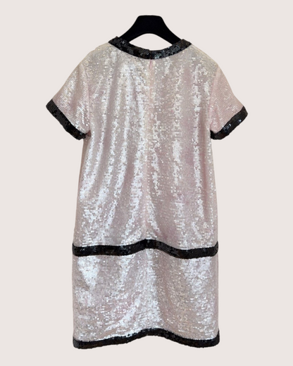 Chanel 22P Sequin Mini Dress Pink, Black FR 34