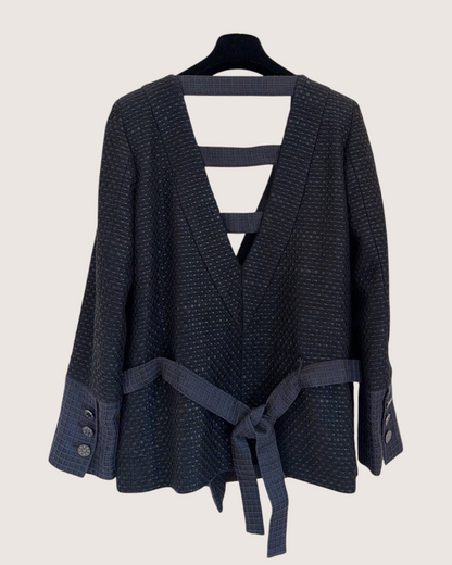 Chanel 16C Tweed Double-Breasted Jacket Black, Grey FR 36