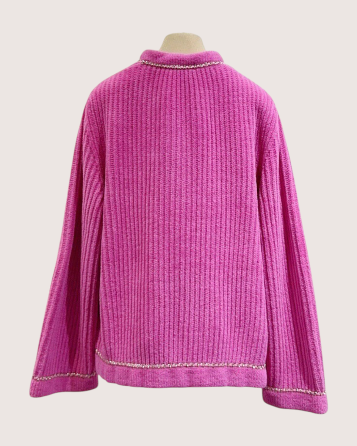 Chanel 22B Velvet Four-Pocket Chain-Trim Jacket Pink, Silver FR 38