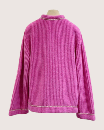 Chanel 22B Velvet Four-Pocket Chain-Trim Jacket Pink, Silver FR 38
