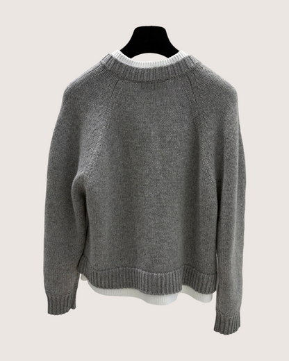 Chanel 26P Cashmere Cardigan Grey, White FR 36