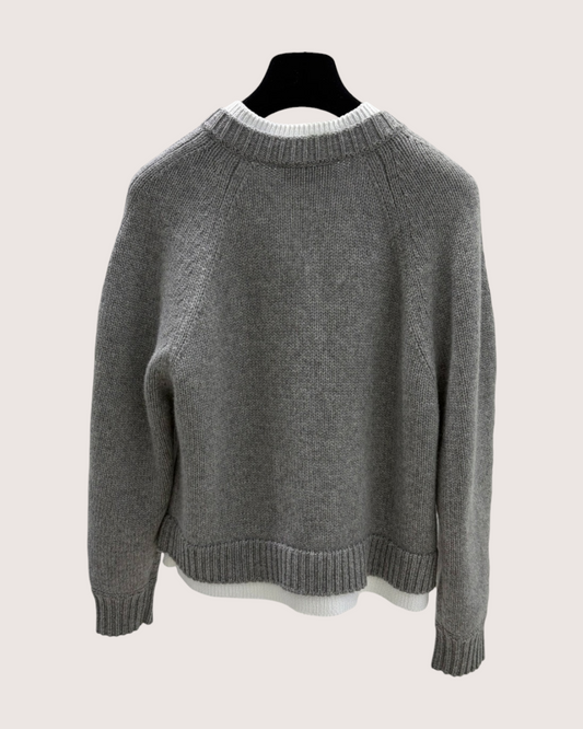 Chanel 26P Cashmere Cardigan - Grey, White, view 2