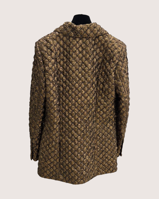 Chanel 24K Tweed Metallic CC Jacket - Gold, Black, view 2
