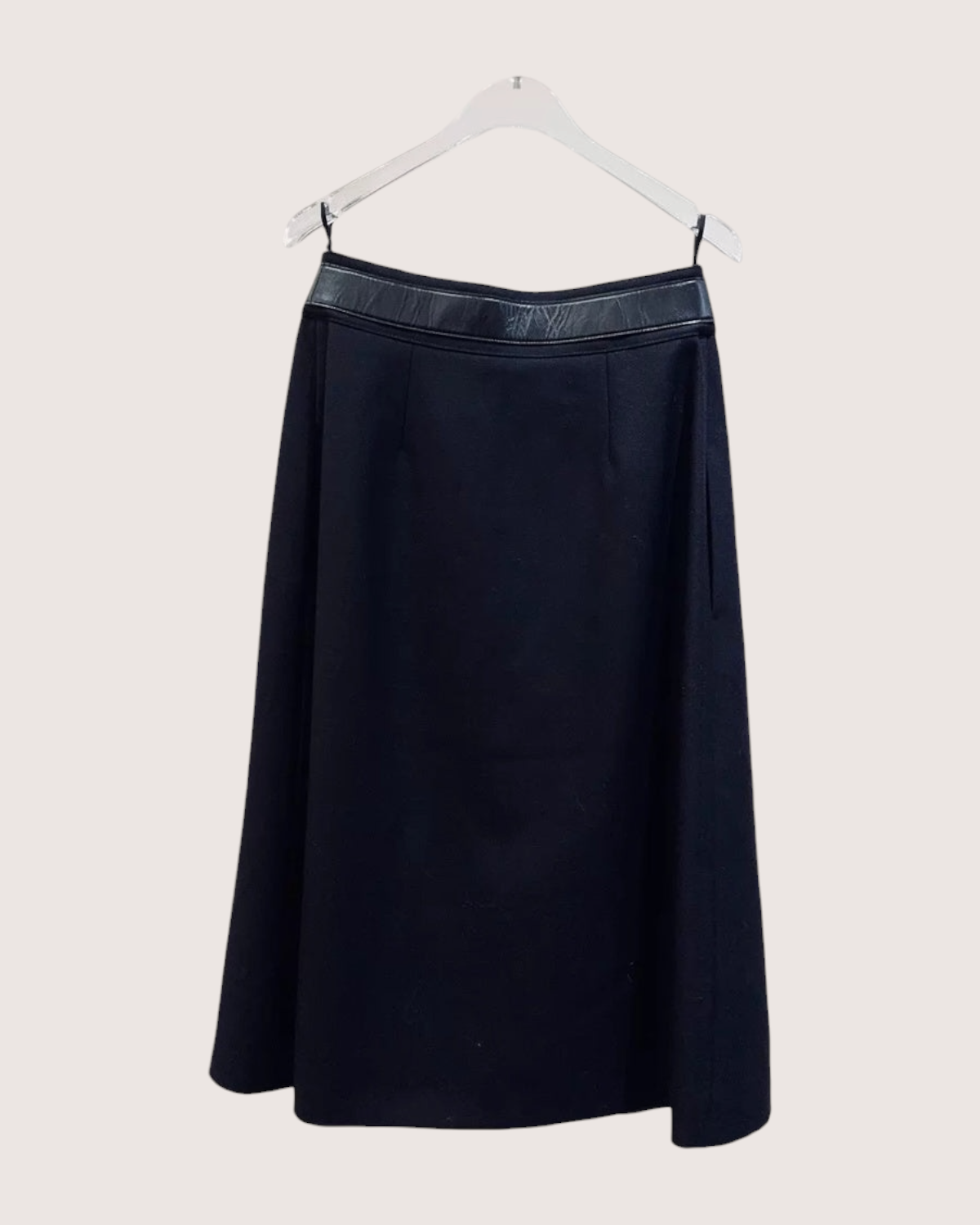 Celine Wool Wrap Mid-Length Skirt Black FR 36