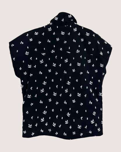 Chanel Embroidered Sleeveless Logo Jacket - view 2