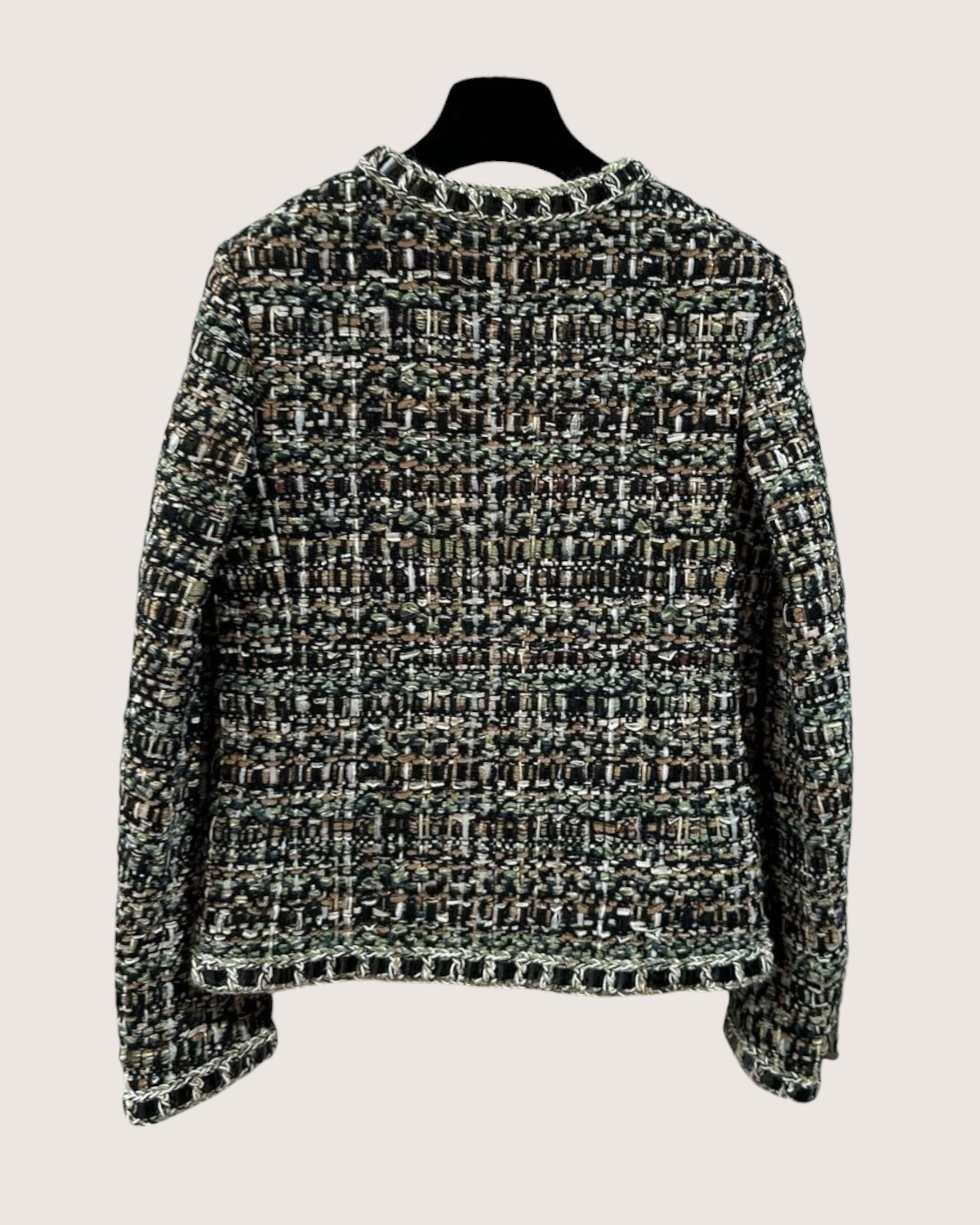 Chanel 16A Tweed Four-Pocket Jacket Black, Green, Multicolor FR 36