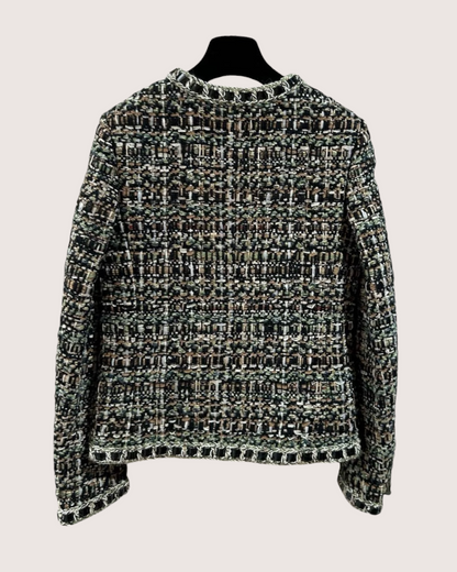 Chanel 16A Tweed Four-Pocket Jacket Black, Green, Multicolor FR 36