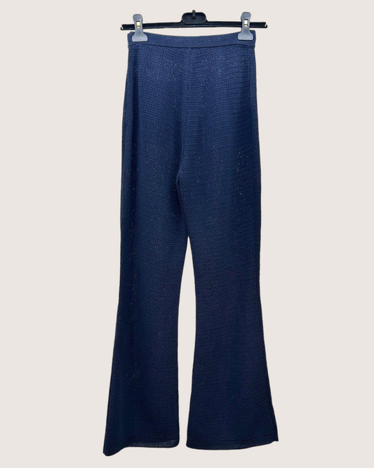 Chanel 22P Flared Trousers Navy FR 34