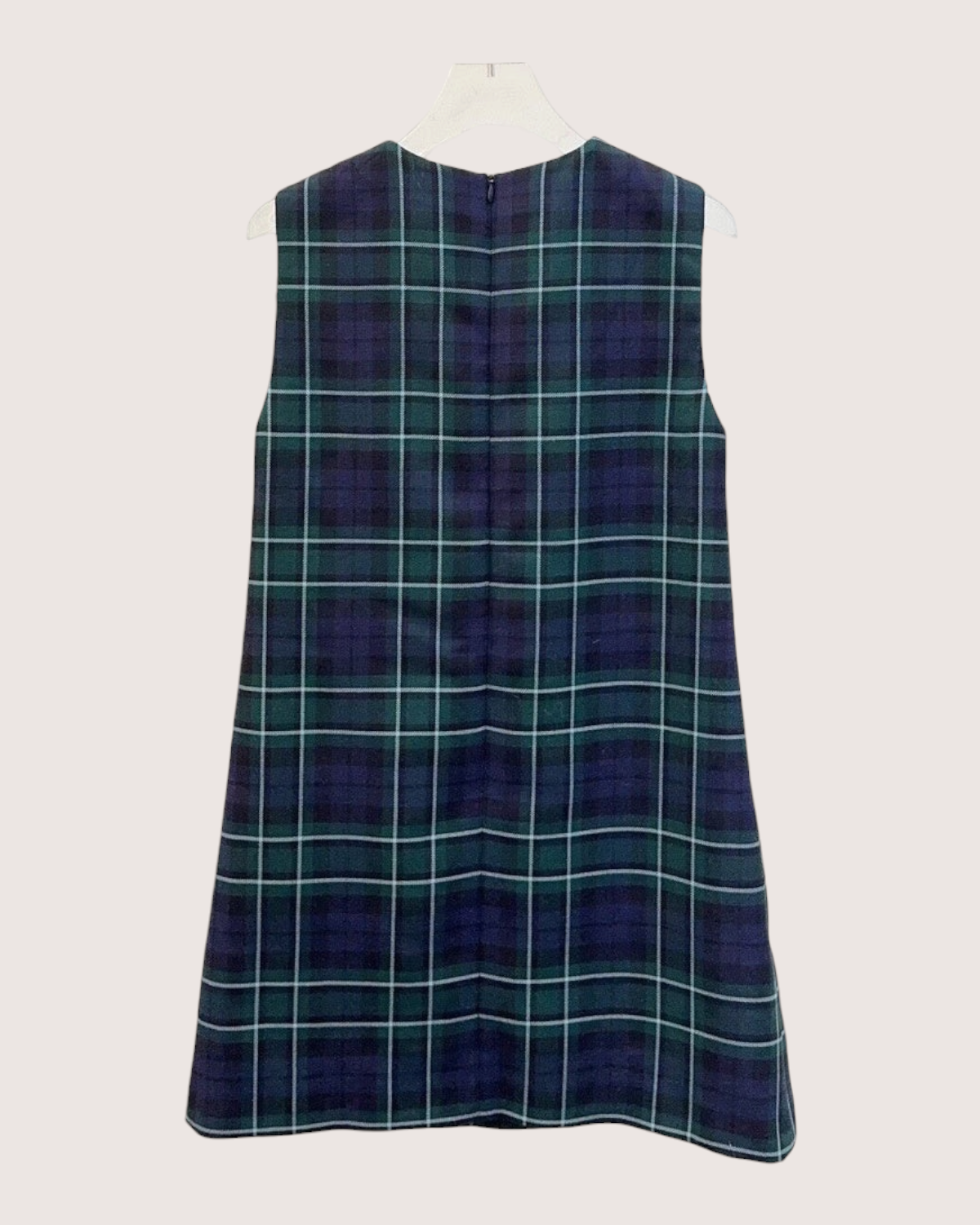 Miu Miu Wool Tartan Logo Mini Dress Navy, Green, Multicolor FR 36