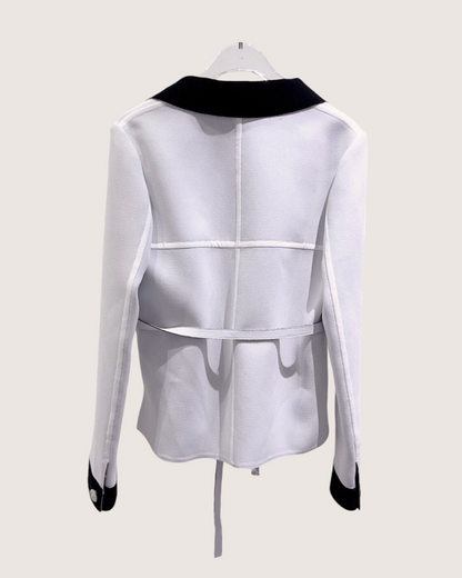 Chanel 14S Belted Jacket Grey, Black FR 34