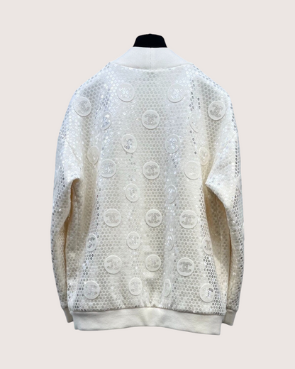 Chanel 23S CC Sequin Wool Cardigan