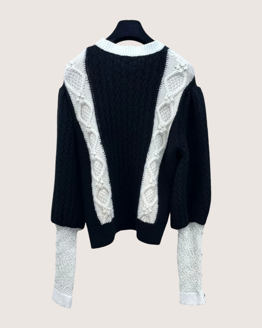 Chanel 21A CC Sweater - Black, White, view 2