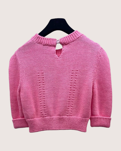 Chanel 22S Cropped Short-Sleeve Sweater