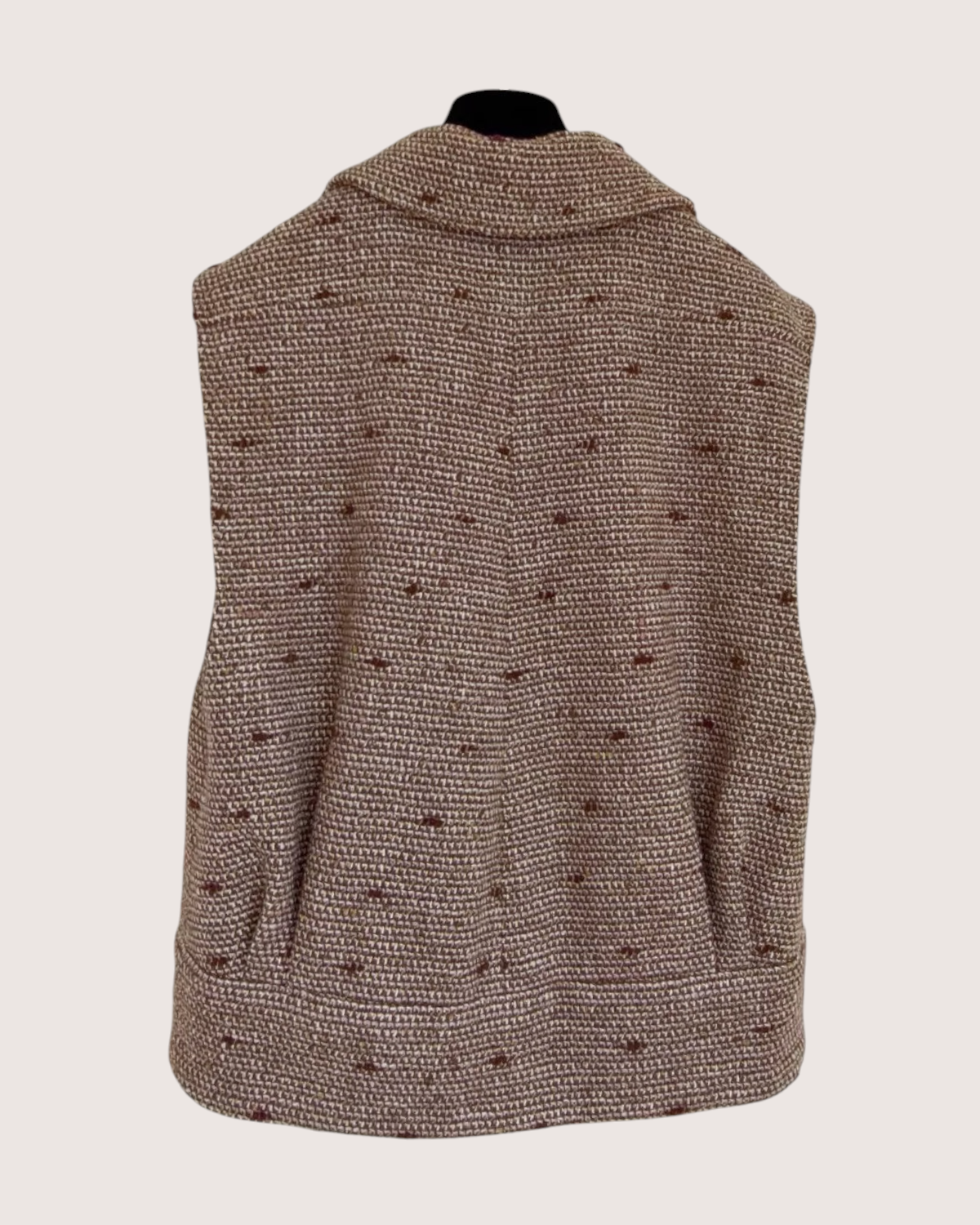 Chanel 23A Tweed Vest Brown, Burgundy FR 36