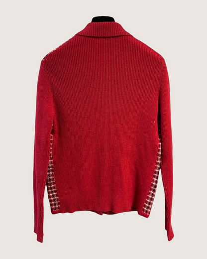 Chanel 24N Coco Neige Tweed Houndstooth Jacket Red, Beige/Ecru, Multicolor FR 36