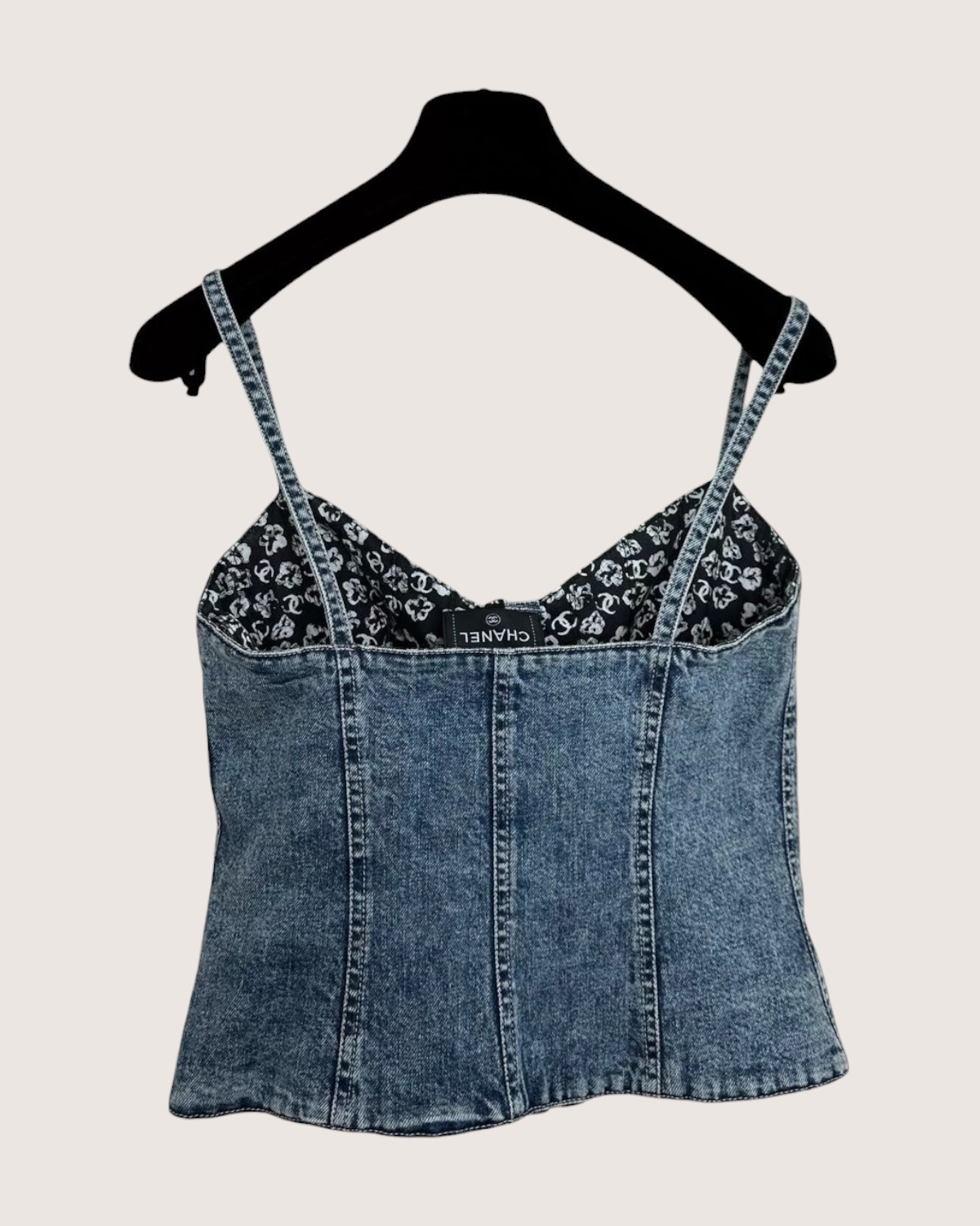 Chanel 25B Denim Bustier Top