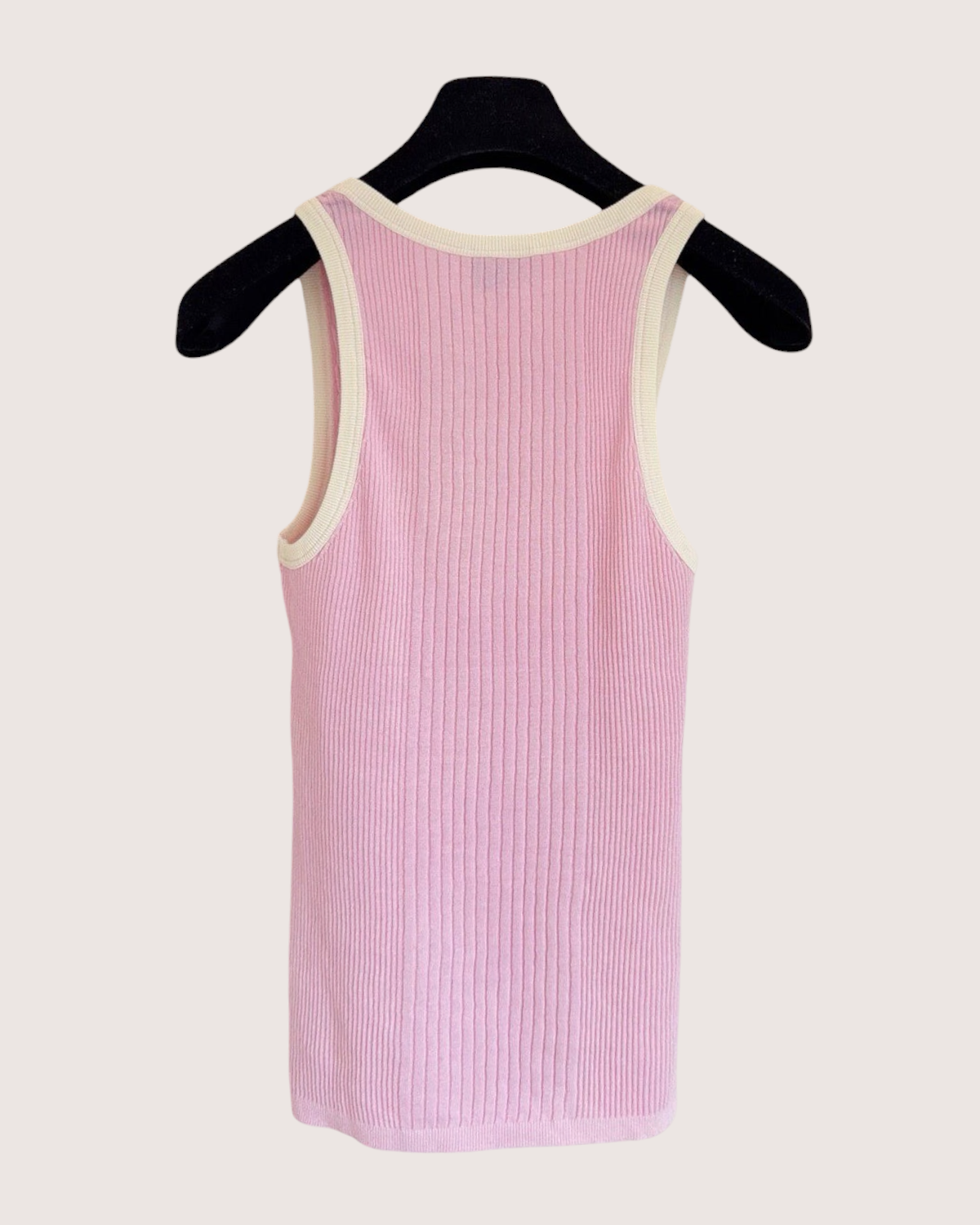 Chanel 25M Coco Beach CC Logo Top Pink, Beige/Ecru FR 34