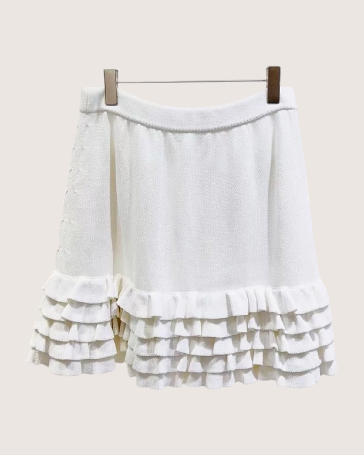 Chanel Ruffle-Tier Mini Skirt White FR 40
