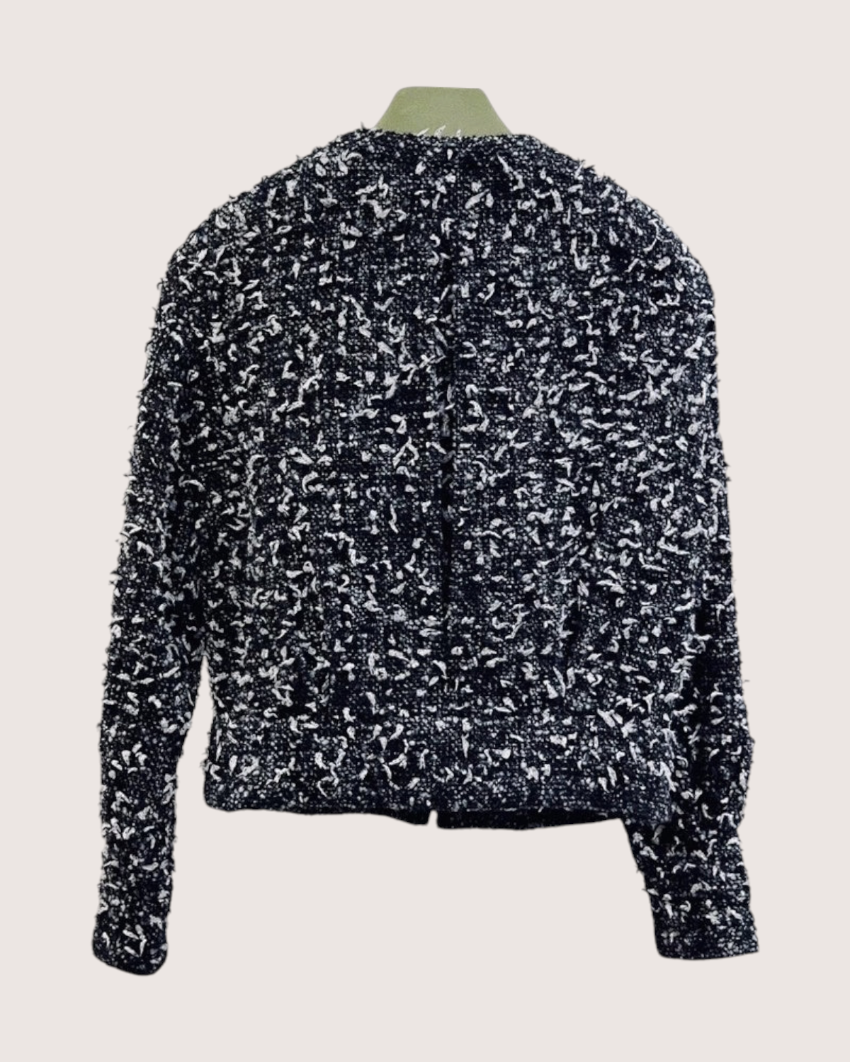 Chanel Tweed Jacket Black, White FR 36