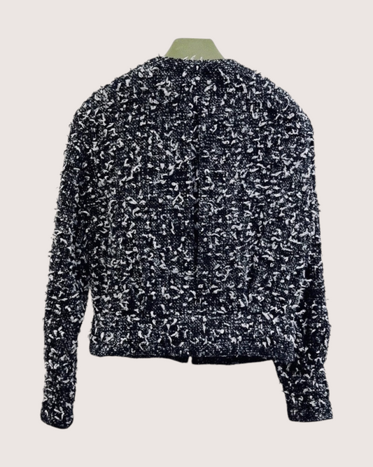 Chanel 19B Tweed Jacket - Black, White, view 2