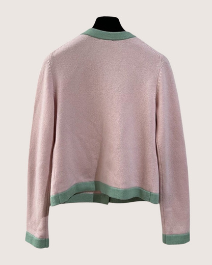 Chanel 24C Cashmere Four-Pocket Cardigan Pink, Green FR 38