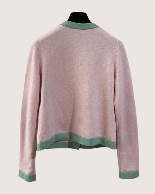 Chanel 24C Cashmere Four-Pocket Cardigan Pink, Green FR 38