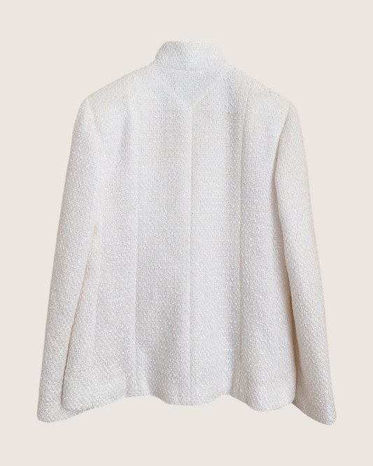 Chanel 19S Tweed Jacket White FR 38