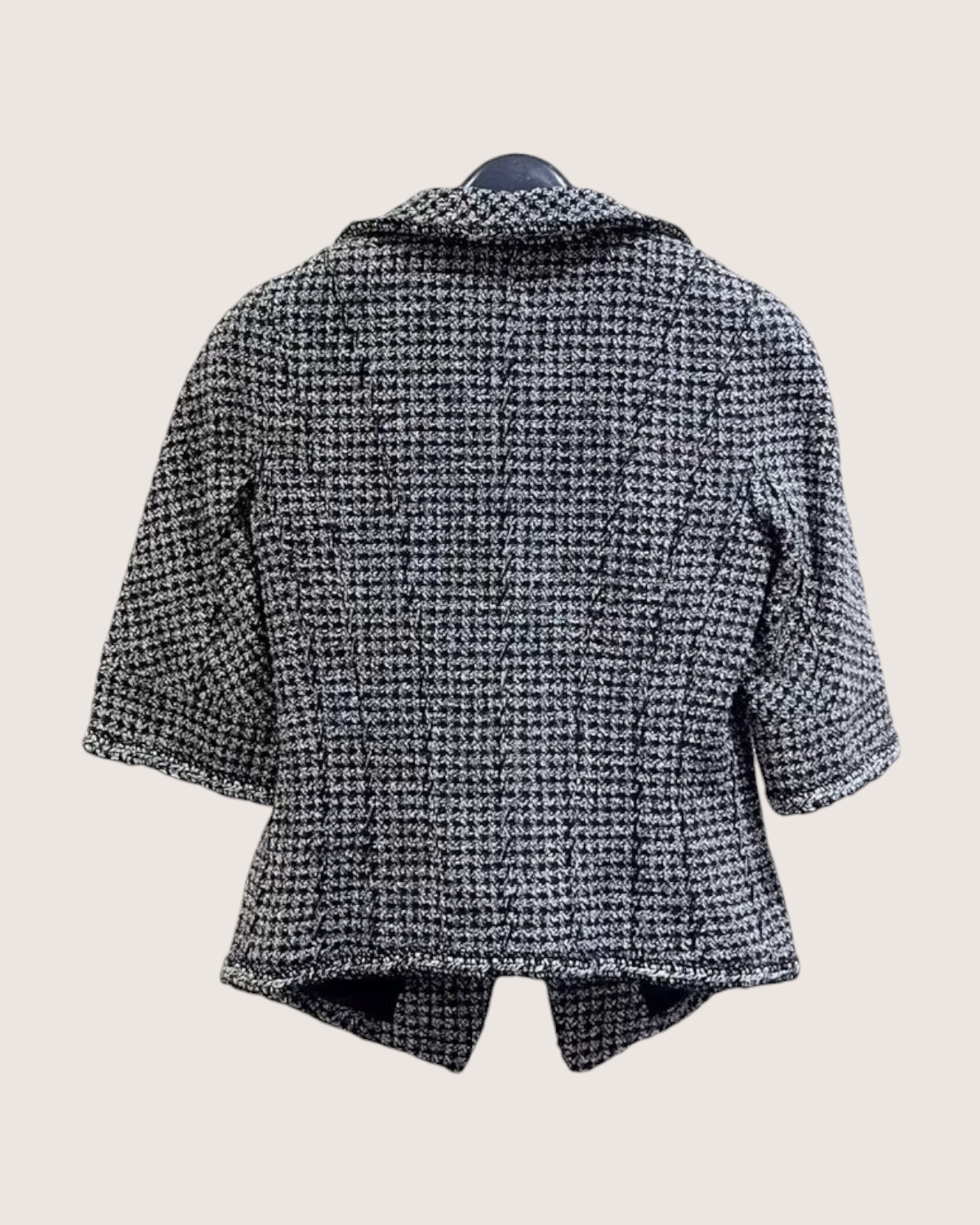 Chanel Tweed Jacket Black, White FR 34