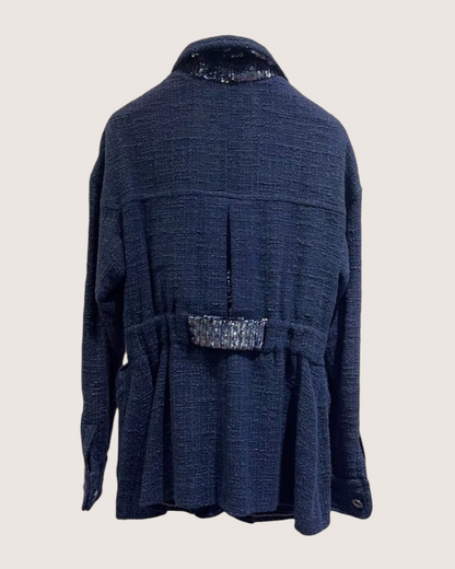Chanel 12A Tweed Four-Pocket Jacket Navy FR 36