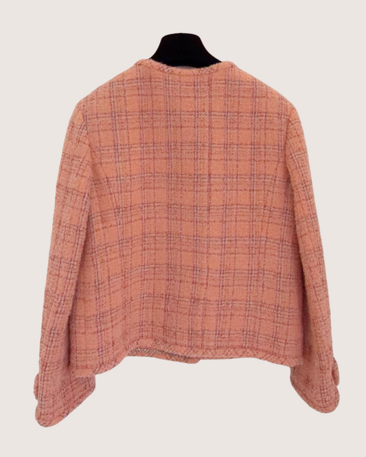 Chanel 24A Tweed Jacket Orange FR 40