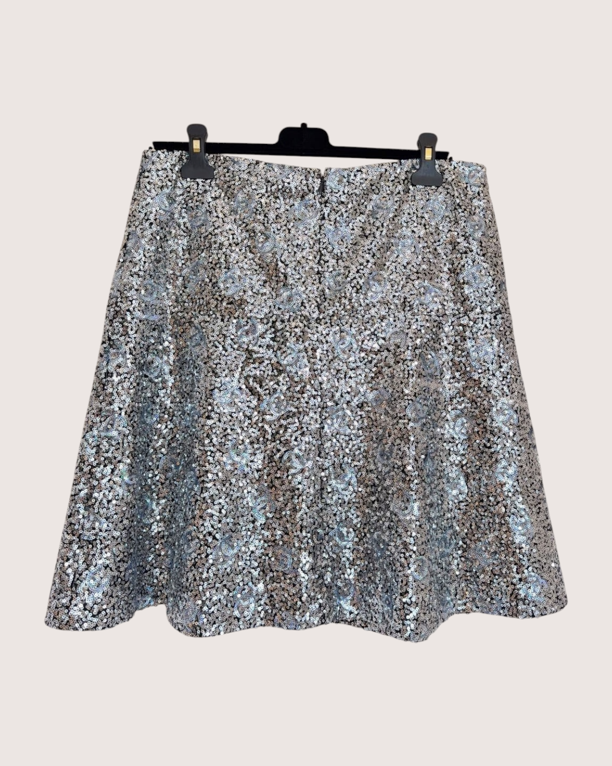 Chanel 24C Sequin CC Mini Skirt Silver, Black FR 38