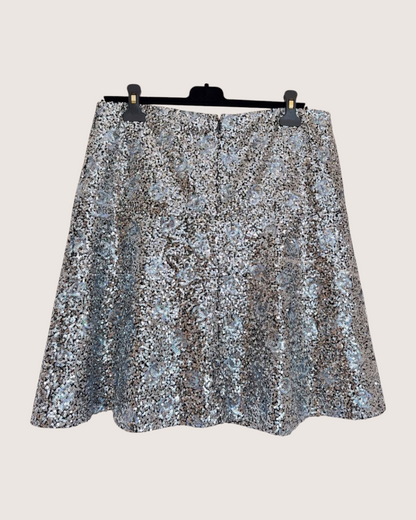 Chanel 24C Sequin CC Mini Skirt Silver, Black FR 38