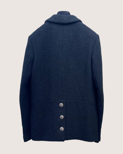 Chanel 21P Tweed Blazer Jacket Black FR 36